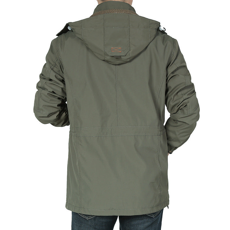 Herren vielseitiger Canvas-Fieldparka mit Kapuze, Multifunktions‑Taschen und robusten Nähten Nord Taschen