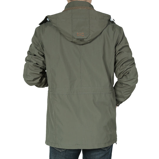 Herren vielseitiger Canvas-Fieldparka mit Kapuze, Multifunktions‑Taschen und robusten Nähten Nord Taschen