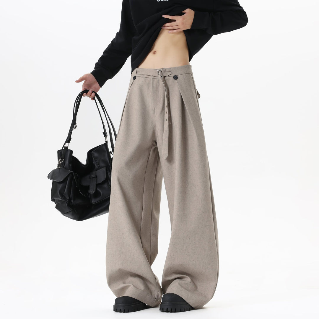 Damen Extraweite Culotte-Hose mit Faltenbund und Ziergürtel Nord Taschen