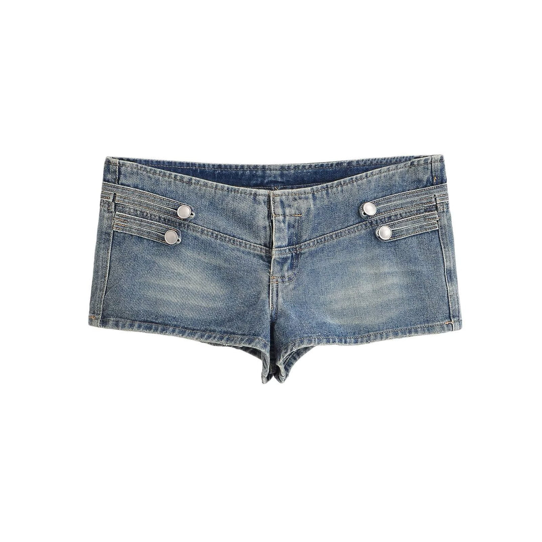 Damen Jeansjacke im Military-Stil mit Stehkragen und dekorativen Zierknopfleisten Nord Taschen