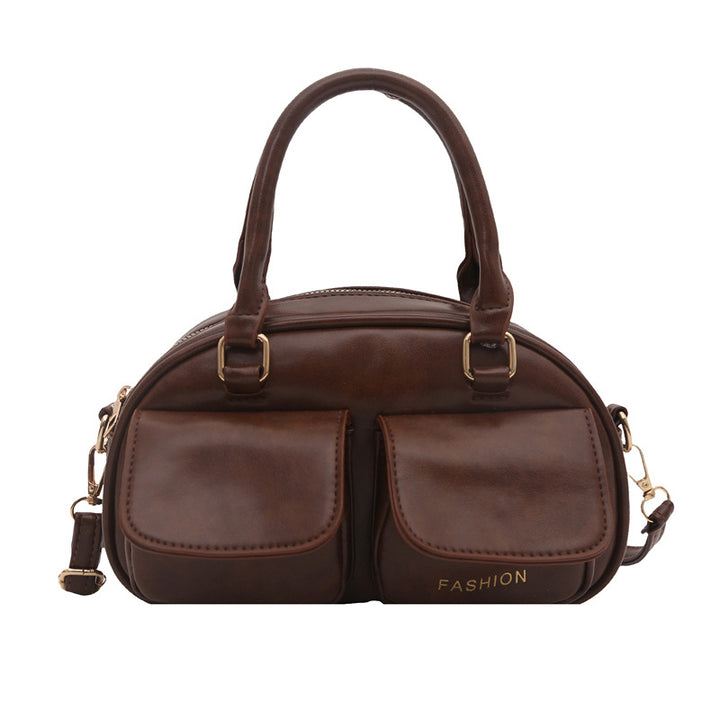 Damen stylische Lederhandtasche mit doppelten Fronttaschen Nord Taschen