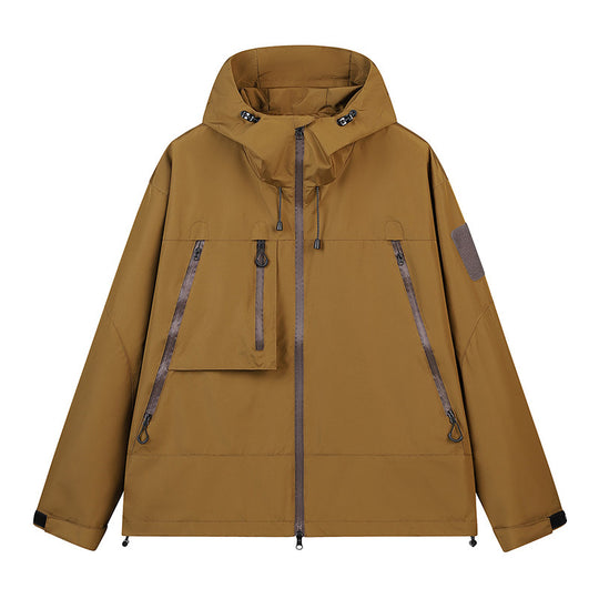 Herren Technische Kapuzen-Outdoorjacke mit wasserabweisenden Reißverschlüssen und Utility‑Taschen Nord Taschen