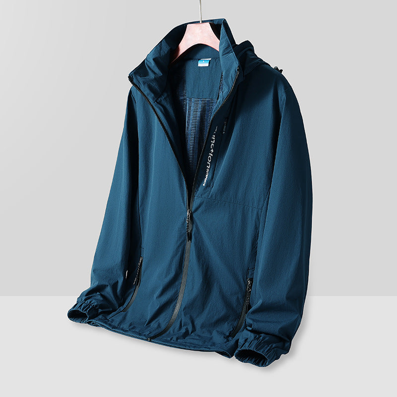 Herren Leichte atmungsaktive Kapuzen-Windjacke mit Mesh-Futter, Reißverschlusstaschen und elastischen Bündchen Nord Taschen