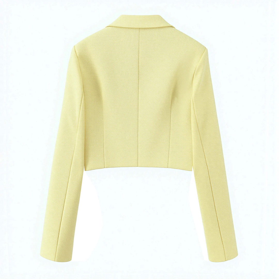 Damen Kurzer Bouclé‑Tweed‑Blazer mit Reverskragen und Zweiknopfverschluss Nord Taschen