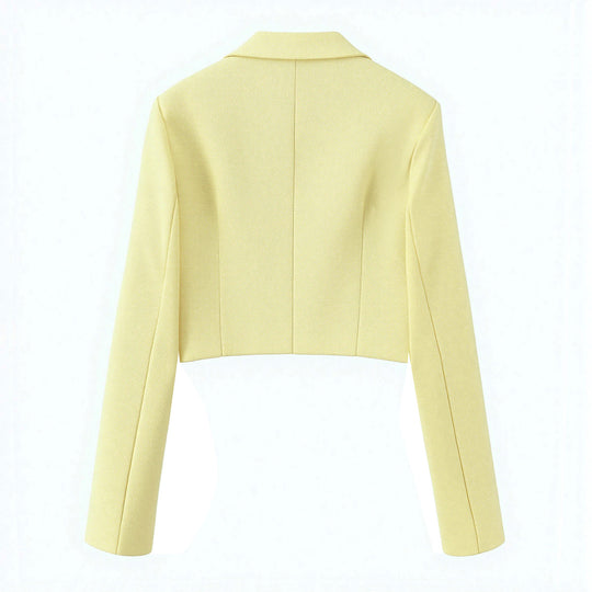 Damen Kurzer Bouclé‑Tweed‑Blazer mit Reverskragen und Zweiknopfverschluss Nord Taschen