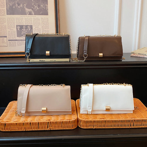 Damen elegante Umhängetasche mit goldenen Kettenakzenten Nord Taschen