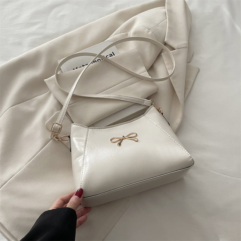 Damen elegante Umhängetasche mit verschließendem Schleifendesign Nord Taschen