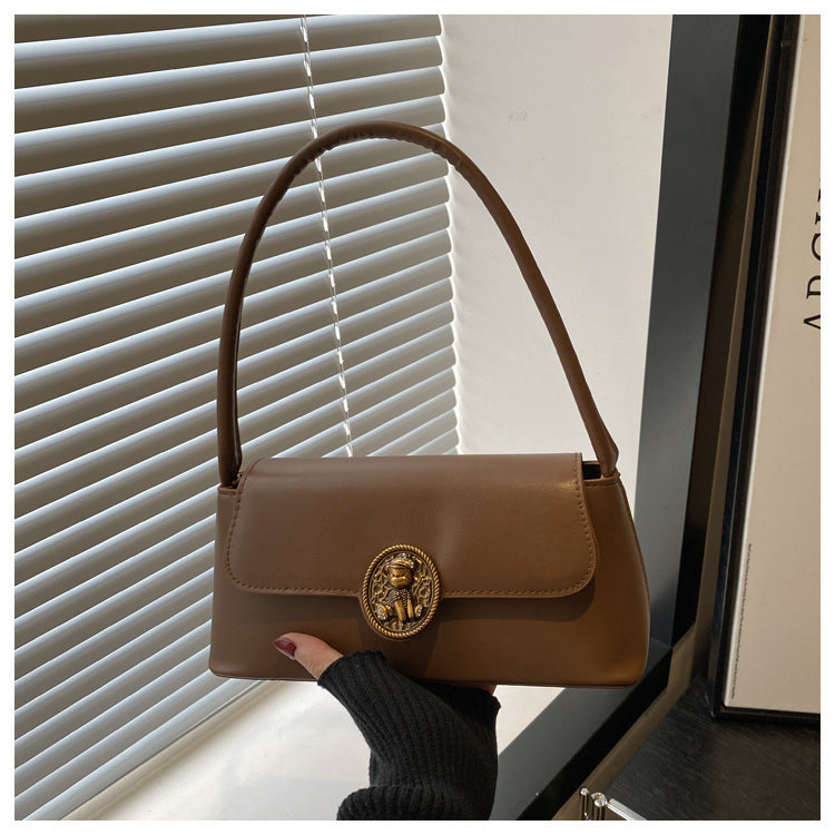 Damen elegante Umhängetasche mit goldfarbener Schnalle Nord Taschen