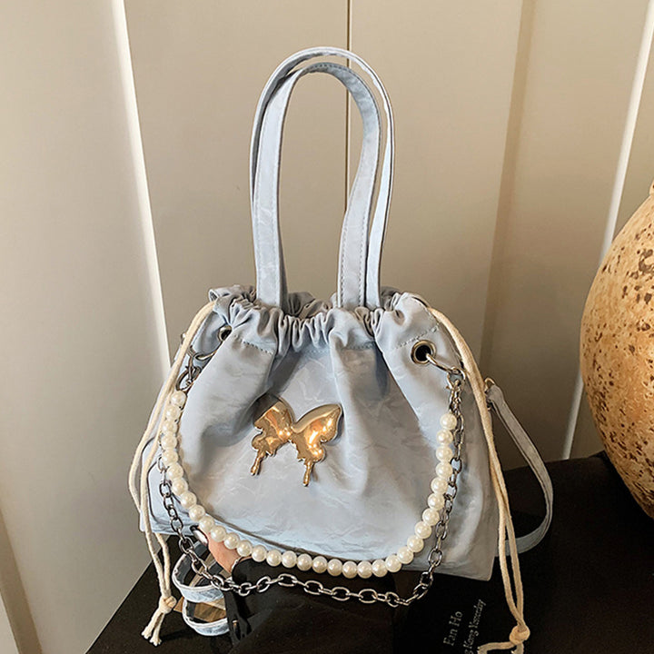 Damen Hobo-Tasche mit dekorativem Ketten- und Perlenbesatz Nord Taschen