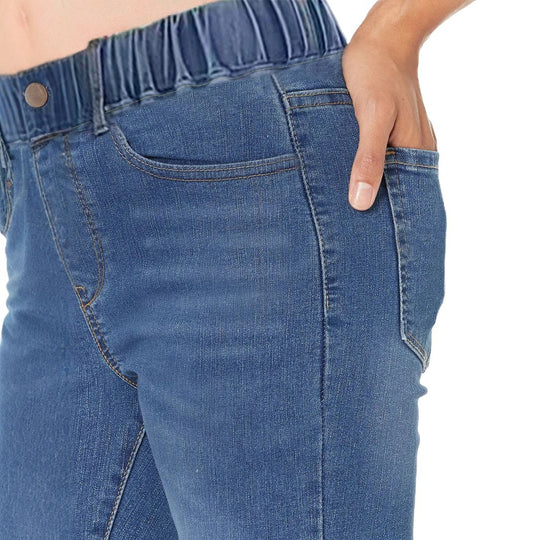 Damen hochgeschnittene Stretch-Jeggings mit elastischem Komfortbund und Gesäßtaschen Nord Taschen