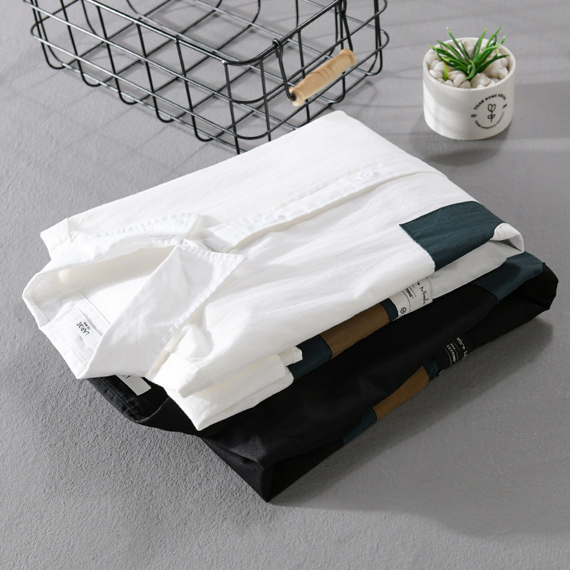 Herren Overshirt-Hemd mit geometrischem Patch-Design und Relaxed-Fit Nord Taschen