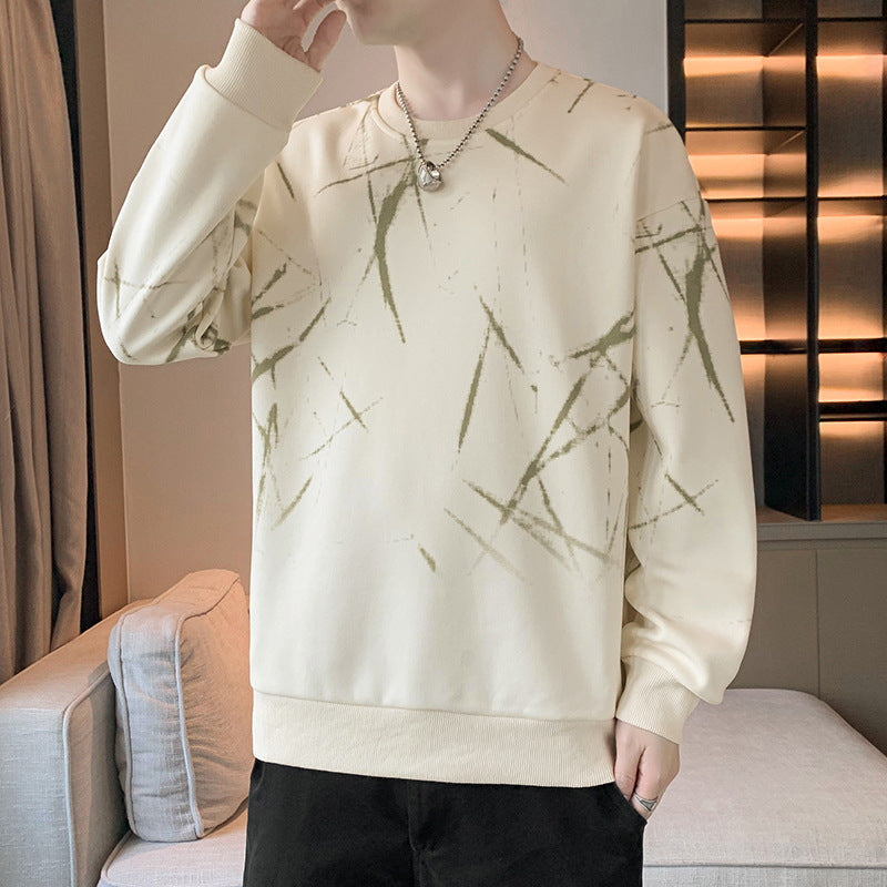 Herren Sweatshirt mit abstraktem Print, Rundhalsausschnitt und relaxed Fit Nord Taschen