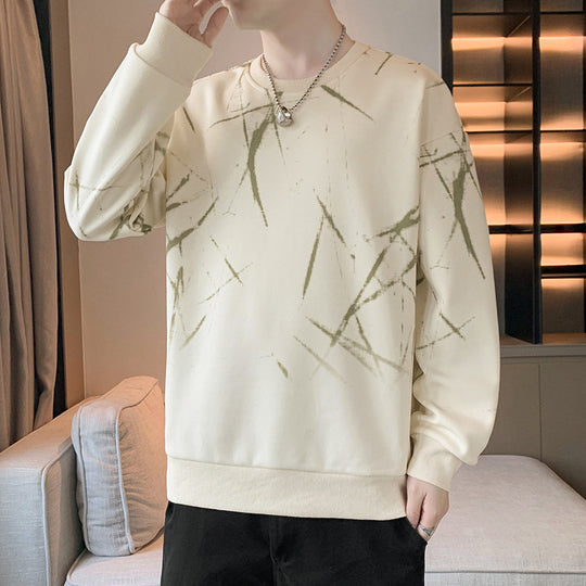 Herren Sweatshirt mit abstraktem Print, Rundhalsausschnitt und relaxed Fit Nord Taschen