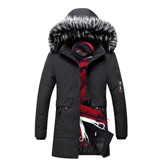 Herren Parka mit Kunstfellkapuze und thermischer Isolierung sowie Multifunktions-Taschen Nord Taschen