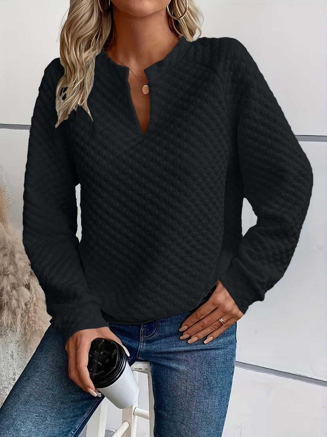 Damen Modischer Stehkragen Pullover Nord Taschen