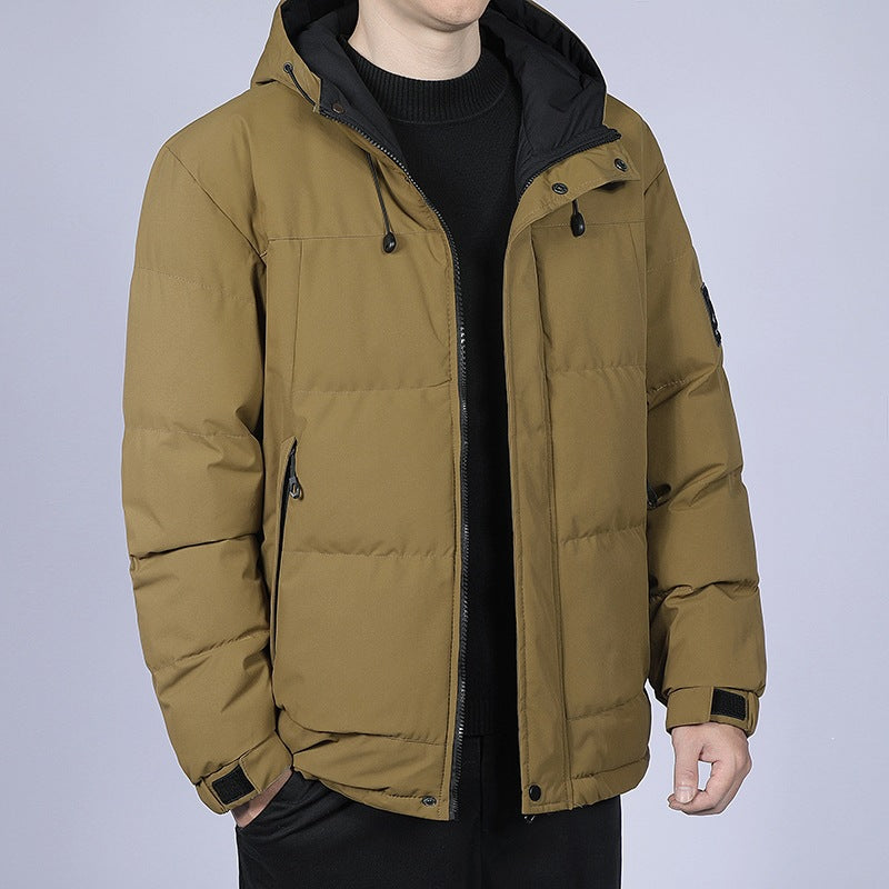 Herren Kurz geschnittene gesteppte Winterjacke mit Kapuze, winddichter Membran & verstellbaren Manschetten Nord Taschen
