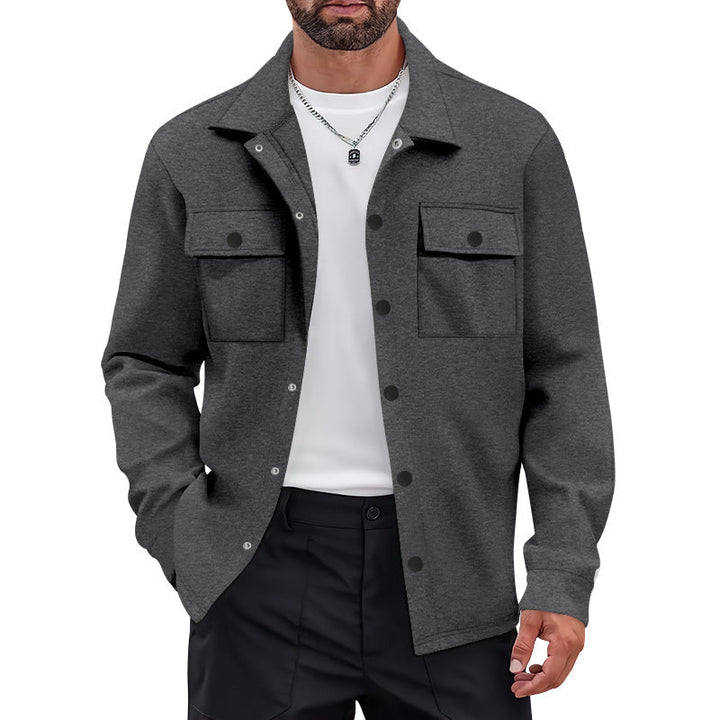 Herren vielseitige Flanelljacke mit aufgesetzten Taschen und modernem Schnitt