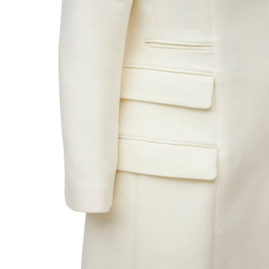 Damen Langmantel im minimalistischen Blazer‑Stil mit verdeckter Knopfleiste und dreifacher Pattentasche Nord Taschen