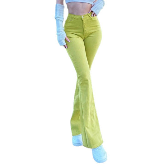 Damen High-Waist Flared-Hose aus Stretch-Cord mit taillenformendem Schnitt Nord Taschen