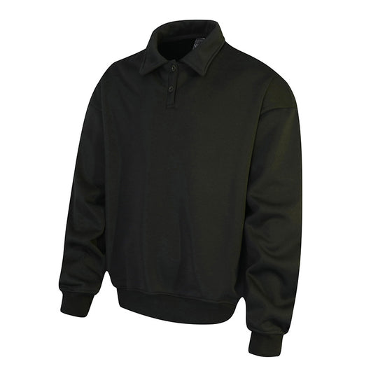 Herren Polo‑Sweatshirt im Oversize‑Relaxed‑Fit mit Rippbündchen und Knopfleiste Nord Taschen
