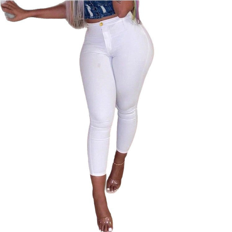 Damen hochtaillierte elastische enge Jeans mit figurformendem Shaping-Effekt Nord Taschen