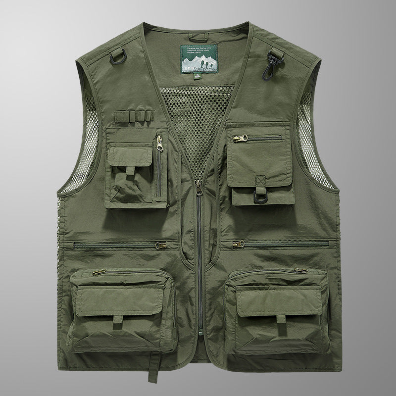 Herren Multifunktionale Angler- und Utility‑Weste mit Mesh‑Einsätzen und Mehrfach‑Taschen Nord Taschen