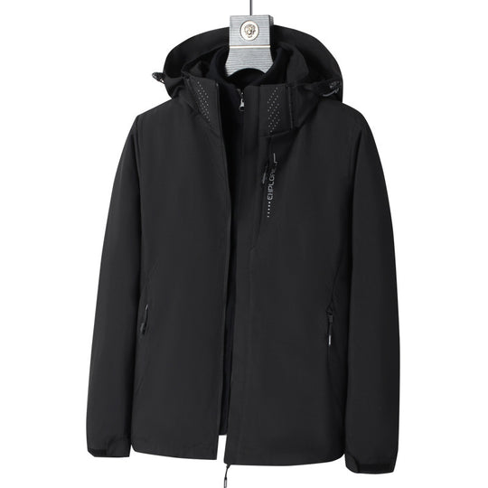 Herren Softshell Outdoorjacke mit wasserdichter Membran, abnehmbarer Kapuze und verdecktem Reißverschluss Nord Taschen