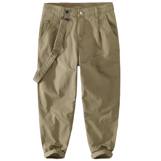 Herren Tapered-Chinohose mit abnehmbarem Gurt, hohem Bund und gekrempeltem Saum Nord Taschen