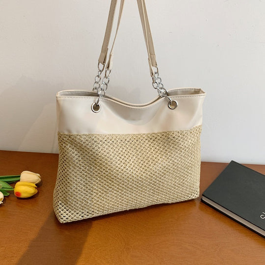 Damen elegante Handtasche aus geflochtenem Material mit luxuriösen Akzenten Nord Taschen