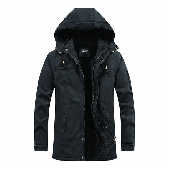 Herren Winterjacke mit abnehmbarer Kapuze und Fleece-Futter Nord Taschen