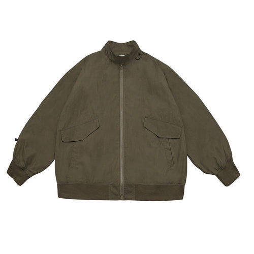 Unisex Oversize Bomberjacke im Boxy‑Cut mit aufgesetzten Taschenklappen und geripptem Saum Nord Taschen