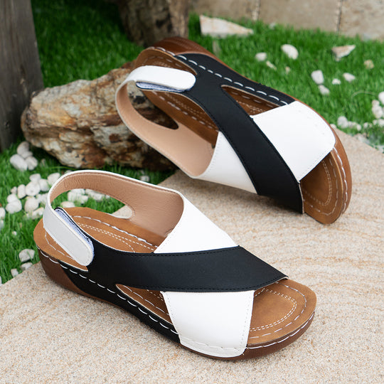 Damen  orthopädische Keilsandalen mit Memory-Foam und verstellbarem Fersenriemen Nord Taschen