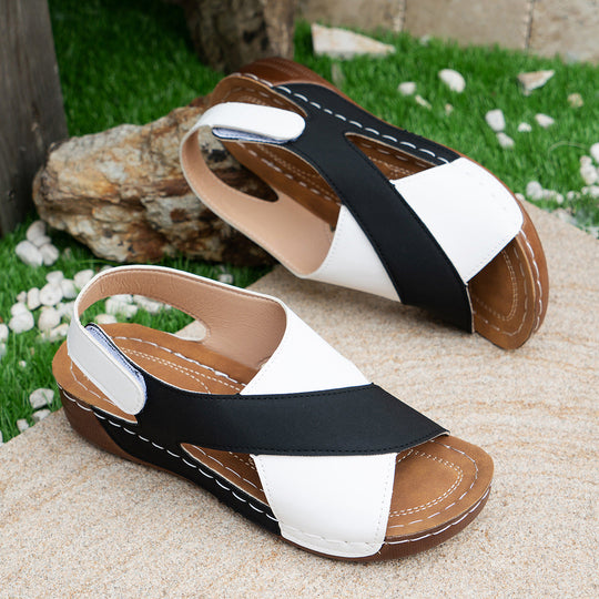 Damen Bequeme Sandalen mit geflochtenem Riemen und bequemem Fußbett
