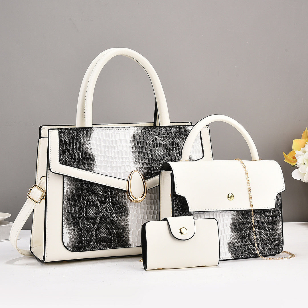 Damen elegantes Handtaschen-Set mit strukturierter Oberfläche und abnehmbaren Fächern Nord Taschen
