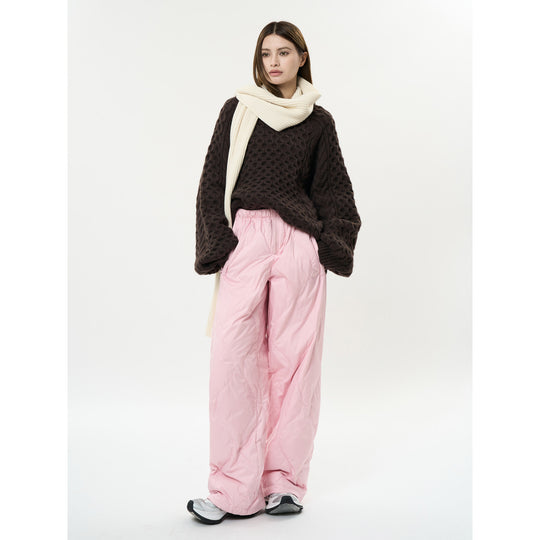 Damen Wattierte Cargo-Skihose mit weitem Ballon‑Schnitt und elastischem Bund Nord Taschen