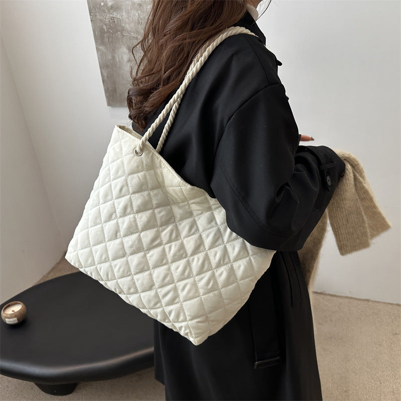 Damen modische Shopper-Tasche mit geflochtener Kordel Nord Taschen
