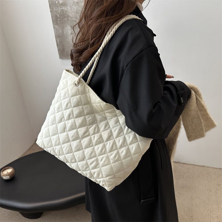 Damen modische Shopper-Tasche mit geflochtener Kordel Nord Taschen