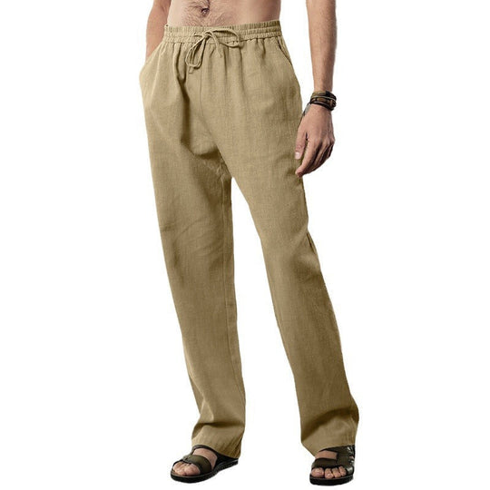 Herren lässige Freizeithose mit elastischem Bund und Seitentaschen