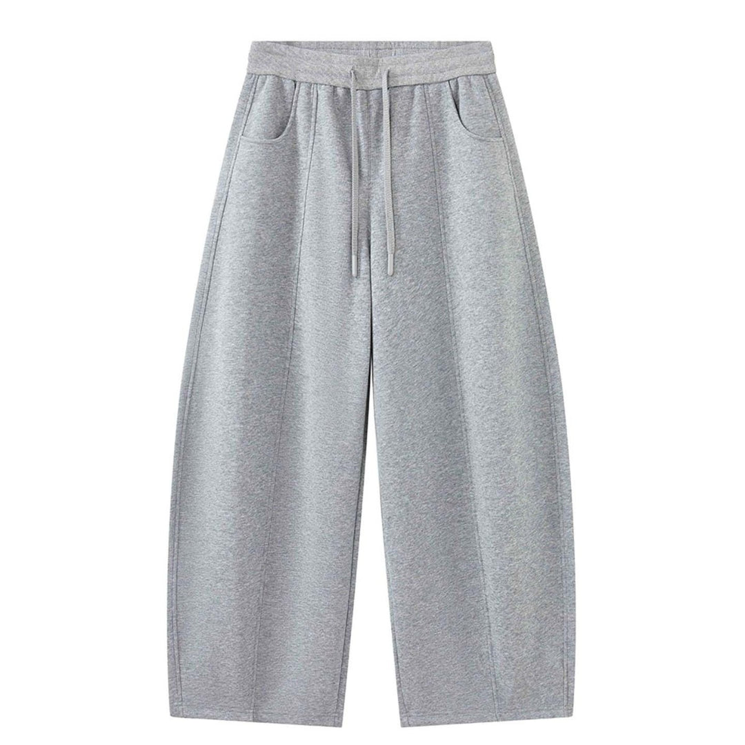 Damen Weite Sweatpants mit hoher Taille und mittiger Bügelfalte Nord Taschen