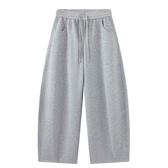 Damen Weite Sweatpants mit hoher Taille und mittiger Bügelfalte Nord Taschen