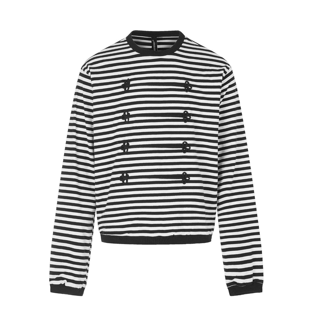 Damen maritimes Streifen-Sweatshirt mit Zierkordeln Nord Taschen