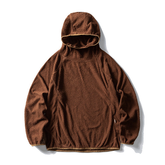 Unisex Oversize Teddy-Fleece Hoodie mit Kapuze, elastischem Saum und Raglanärmeln Nord Taschen