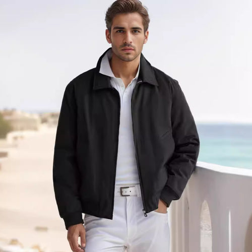 Herren Harrington-Jacke mit Reißverschluss, leicht gefüttert und Rippbündchen Nord Taschen