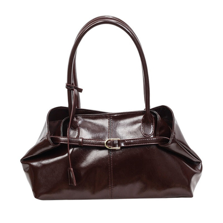 Damen elegante Handtasche mit glänzendem Finish Nord Taschen
