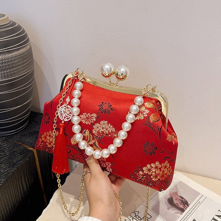 Damen Glamouröse Abendtasche mit floralem Muster Nord Taschen