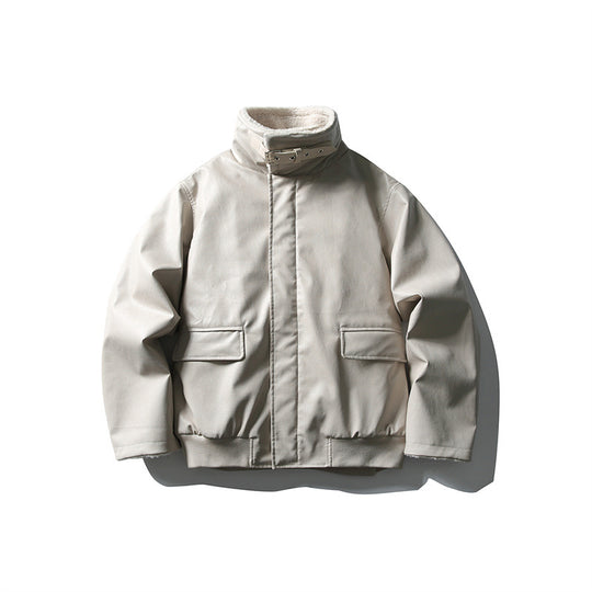 Herren Kurzer Boxy-Blouson mit verstellbarem Schnallenkragen und Teddy-Innenfutter Nord Taschen