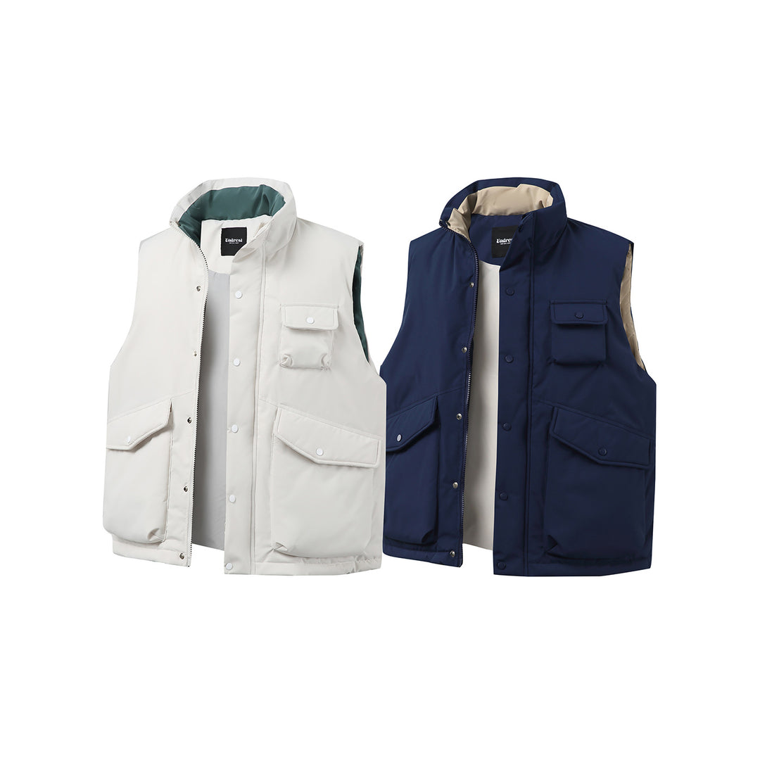 Unisex Wattierte Utility-Weste mit hohem Stehkragen und aufgesetzten Klappentaschen Nord Taschen