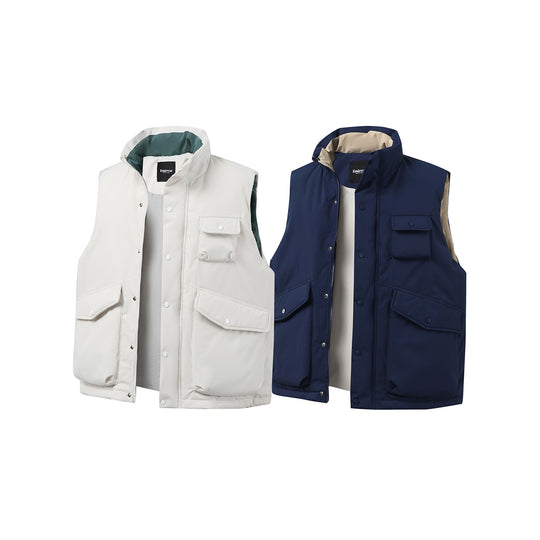 Unisex Wattierte Utility-Weste mit hohem Stehkragen und aufgesetzten Klappentaschen Nord Taschen