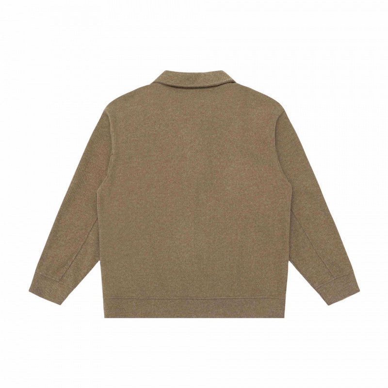 Herren Grobgestrickter Strickpullover mit Schalkragen und Knopfleiste Nord Taschen