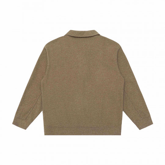 Herren Grobgestrickter Strickpullover mit Schalkragen und Knopfleiste Nord Taschen